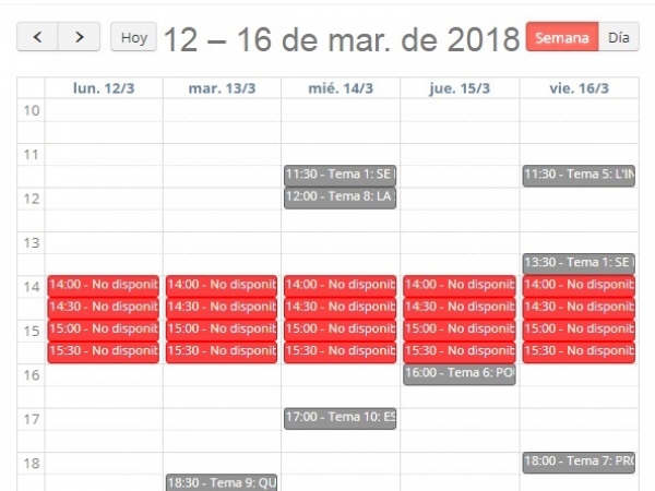 Sistema de Reservas Clases de Conversación en Francés